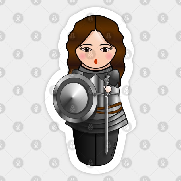 Kokeshi Joan of Arc Sticker by Pendientera